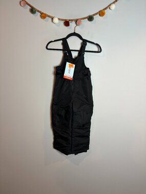 NWT Cat & Jack black winter snow pants bibs